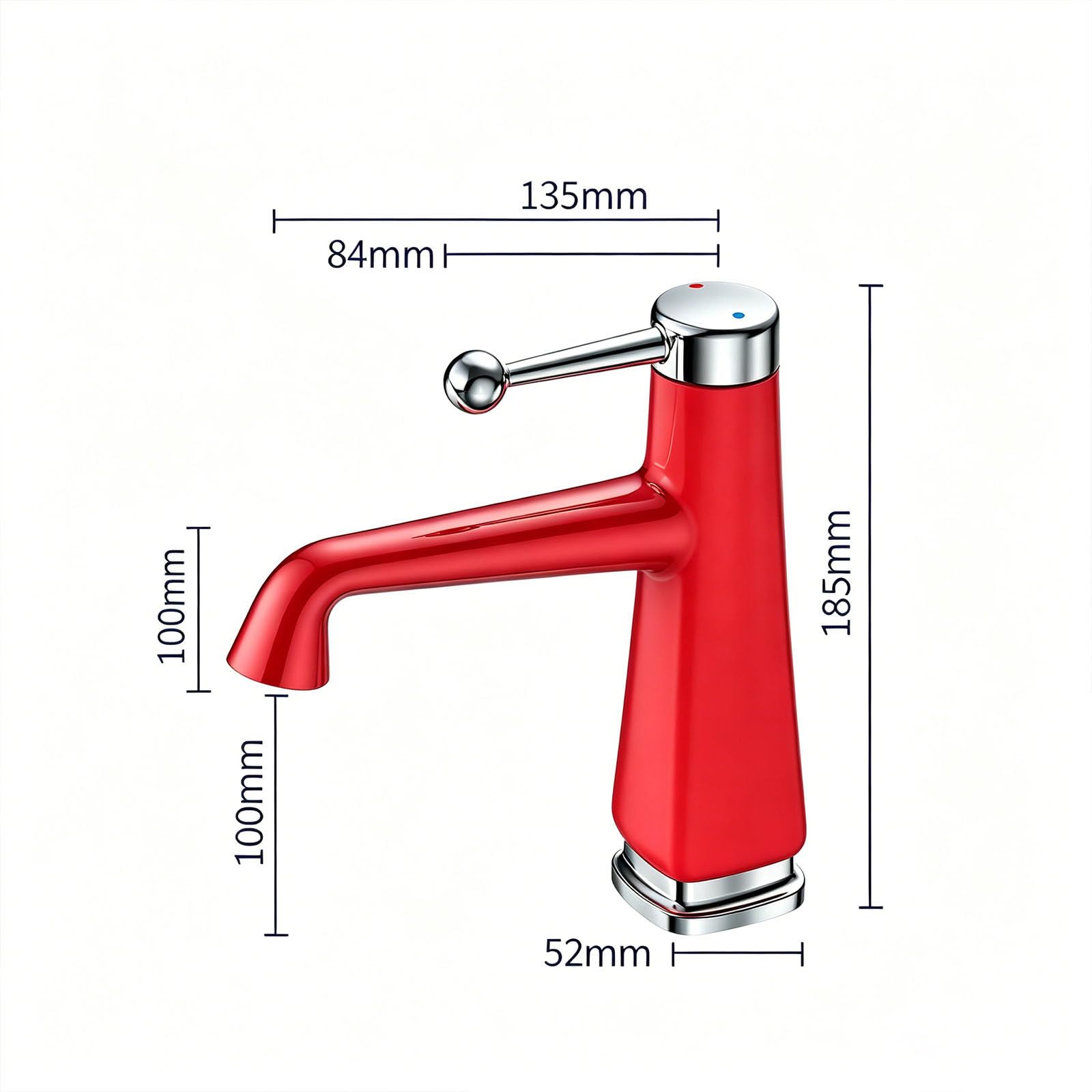 Grifo de Lavabo 1 Orificio, 2 Modos Grifo Mezclador para Lavabo de Baño Agua Fría y Caliente, Grifos para Lavabos de Baño Latón Macizo, Grifo Lavabo Cartucho Cerámico, Grifo de Baño