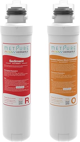 Metpure Cartucho de repuesto versátil de filtro de giro rápido azul individual (B) 1 x filtro de poste GAC