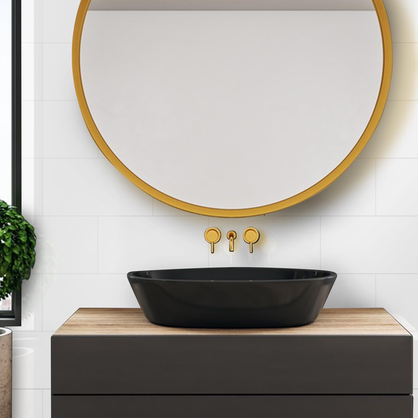 Pannello da parete autoadesivo, 10 pezzi, effetto marmo, 60 x 30 cm, in PVC, impermeabile, resistente all'olio, per cucina, bagno, soggiorno (tipo H)