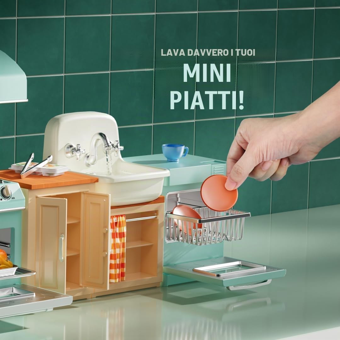 Mini Brands Magic Cook Kitchen Playset Series 1 di ZURU – Set da cucina in miniatura con funzioni realistiche, include mini utensili e accessori, gioco da collezionare per bambini, ragazzi e adulti