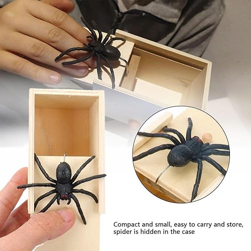 Miniatura 6 de Nueva divertida caja de miedo de madera broma araña oculta en caso broma regalo de madera juguetes interesantes truco broma juego Scarebox