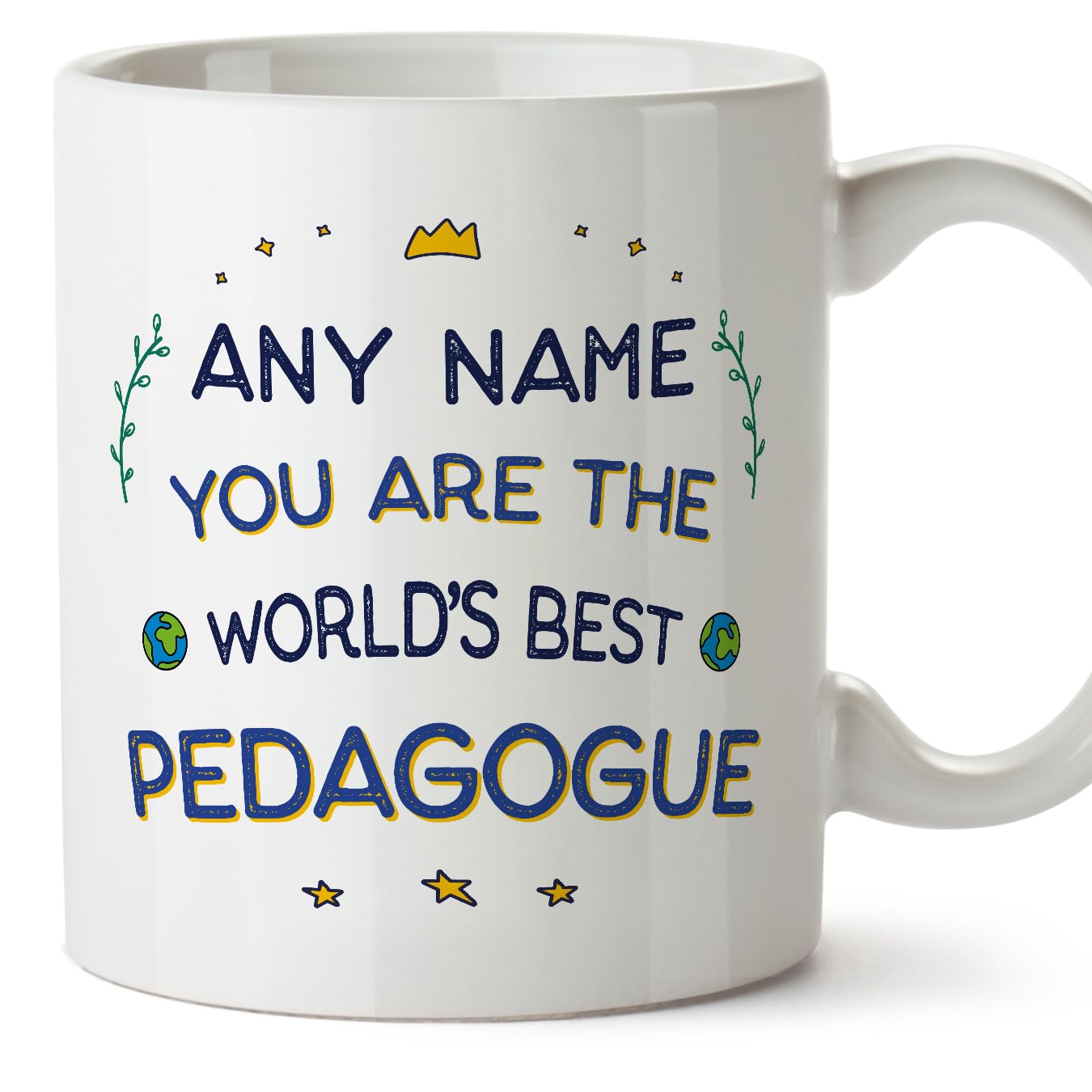 MUGFFINS Personalised Mug for Pedagogue - in English - World's Best - Funny Custom Gift for Colleagues - Ceramic 11oz Mug