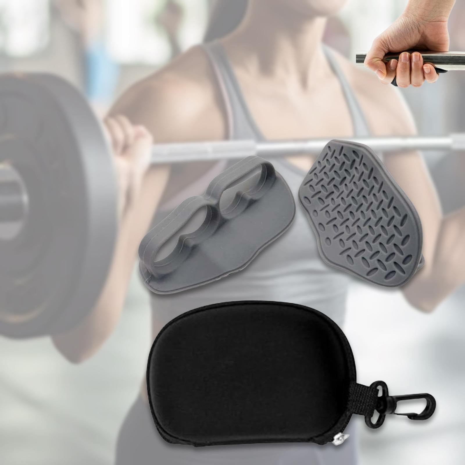 Menolana Weight Lifting Grips Gym Grips Fingerless Portable Sturdy Workout Gloves Pull up Grippers for Gymnastics Bodybuilding Fitness, Gray