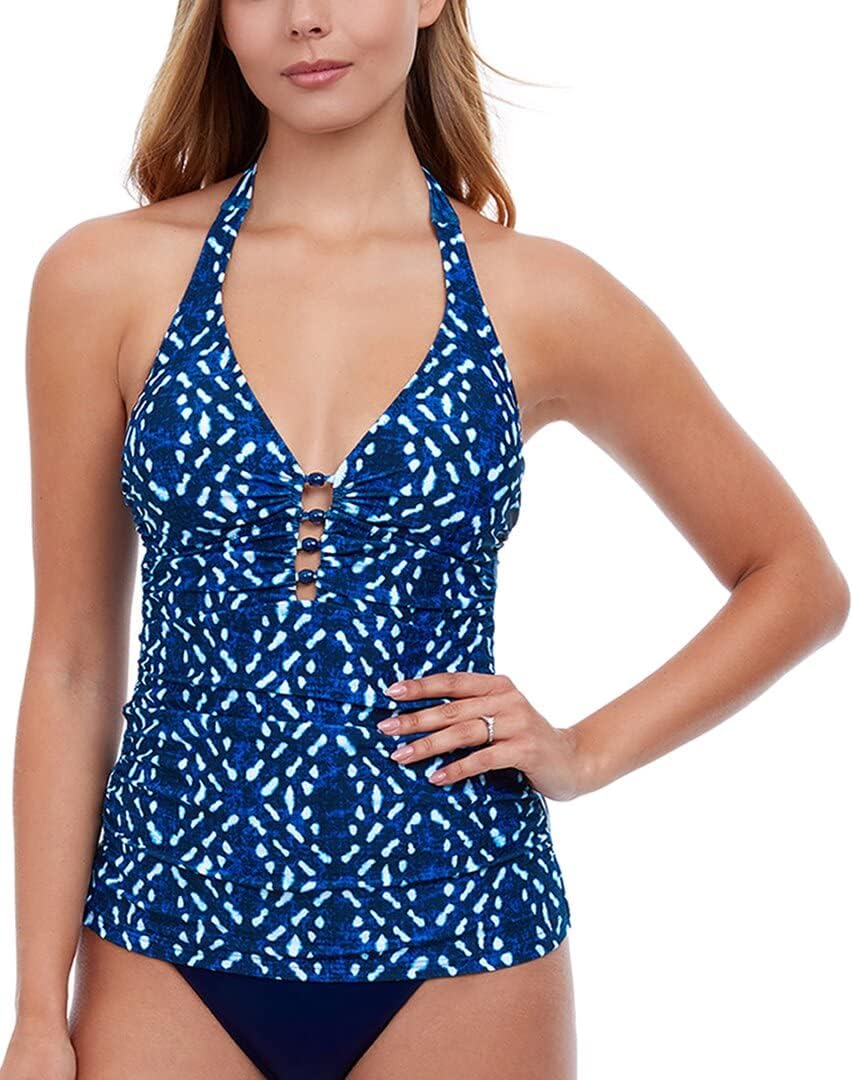 Amazon.com: Profile by Gottex Women's Standard Malaku Halter Tankini,  Navy/White, 36: Clothing, Shoes u0026 Jewelry