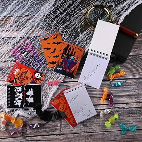 Outus 40 Pieces Halloween Pencils Mini Spiral Notebook Halloween Notepads Pumpkin Spiderweb Bat Vampire Pencils for Kids Trick or Treat Party Gift