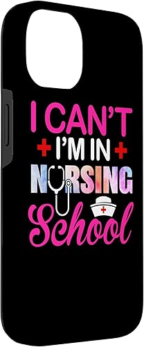 Miniatura 6 de Funda divertida para iPhone 14 Pro Max con texto en inglés "I Can't I'm In Nursing School Nurse Student Case