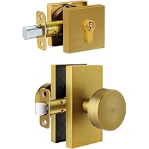 Antique Brass Front Door Lock Set with Deadbolt