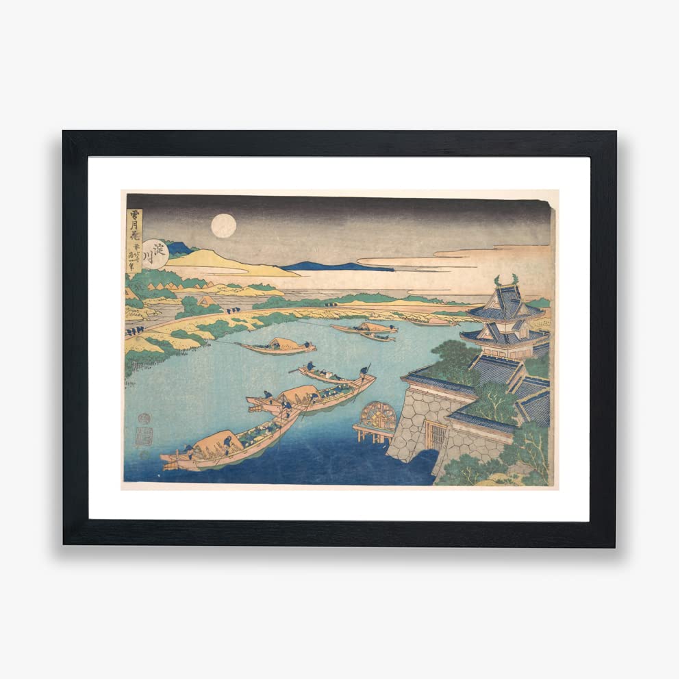 Poster giclée Clair de lune sur la rivière Yodo pour une décoration d'intérieur zen