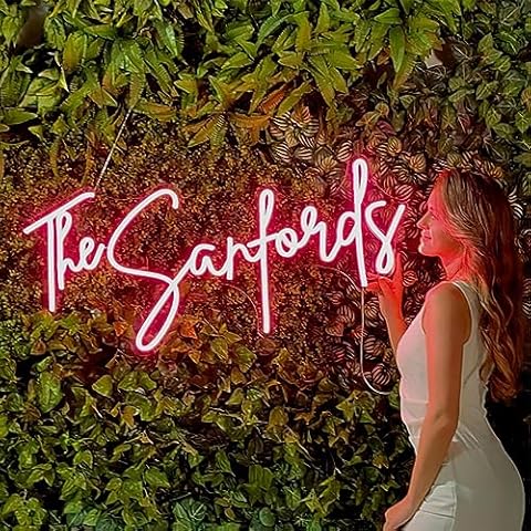 Custom Neon Sign Customizable - Large Led Personalized Neon Sign for Wall Decor Bedroom Wedding Birthday Party Christmas Gift Name Neon Light Sign Bar Game Rome Business Logo Custom Led Sign Cover