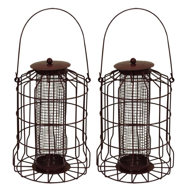 Selections Squirrel Proof Hanging Wild Bird Peanut Feeder Cage (Pack of 2)