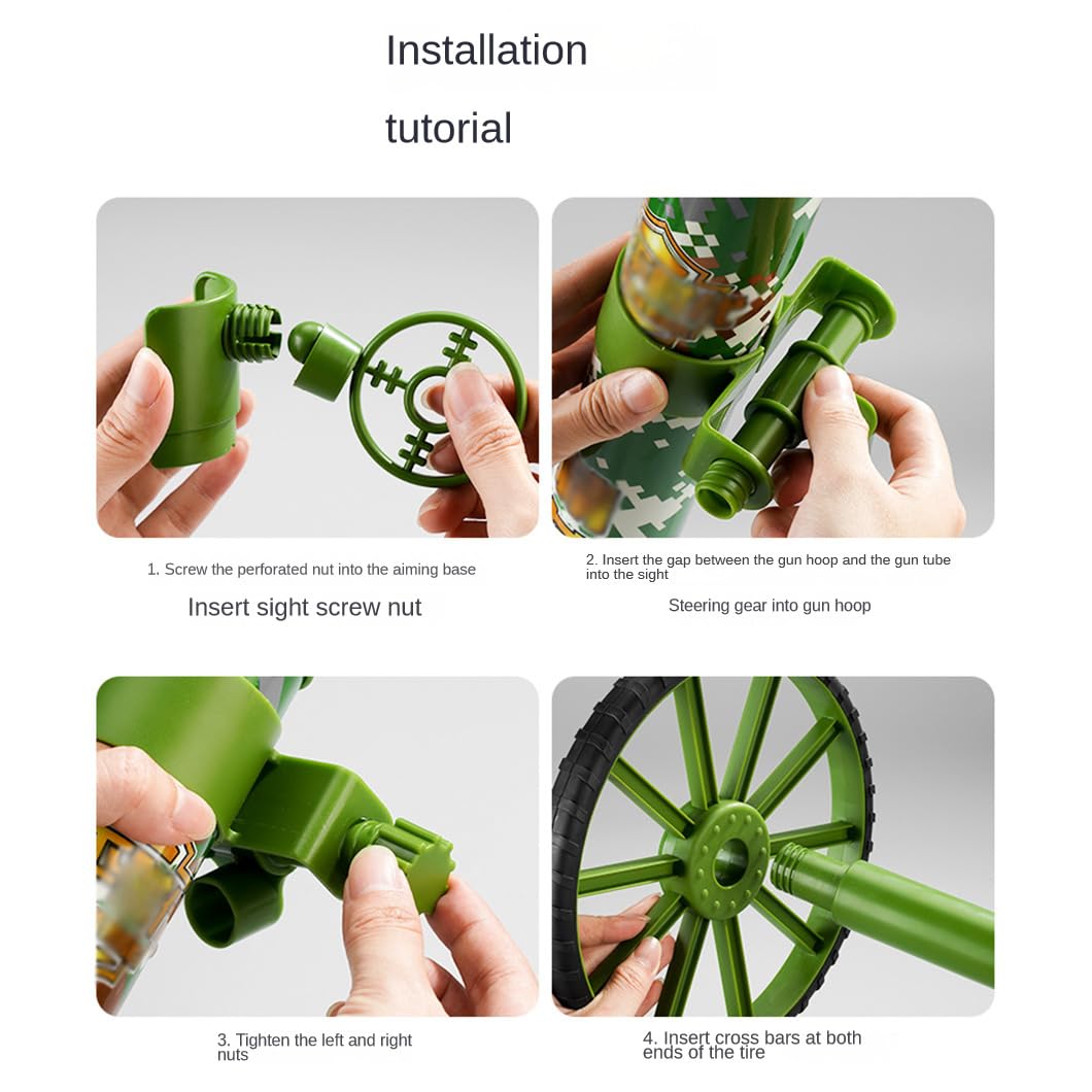 ZZPXMY Mortar Launcher Playset, Push Tyre Mortar Launcher, Soft