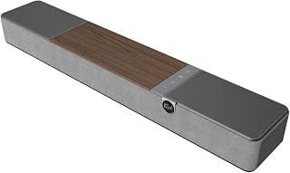 Klipsch Walnut Flexus CORE 100 2.1 Channel Powered Bluetooth Sound Bar with Dolby Atmos and Custom Tuned Bass