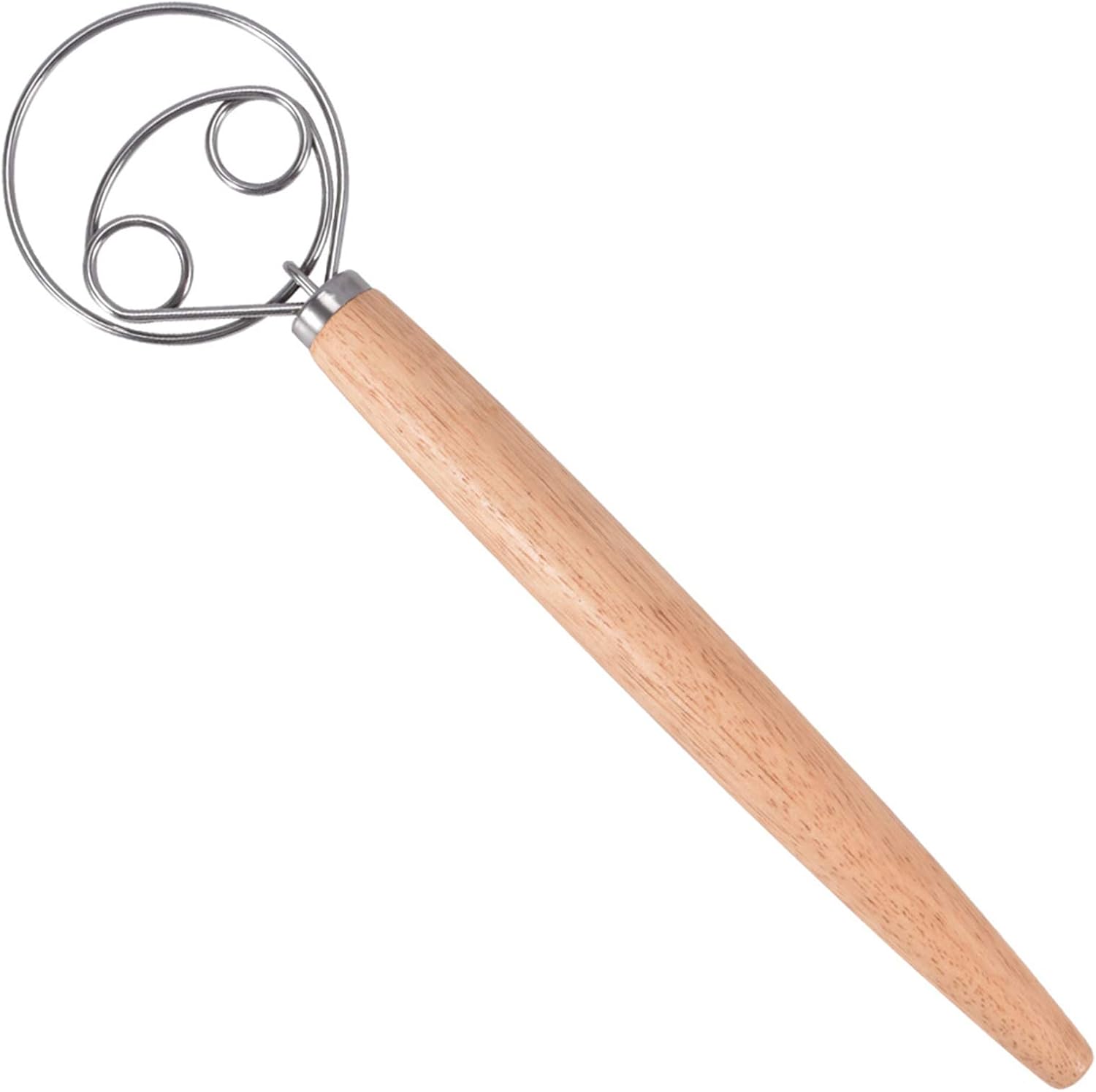 Danish Dough Whisk, Stainless Steel Dutch Style Hand Bread Mixer Dough Whisk Perfect Baking Tool For Pastry or Pizza (Style 2)