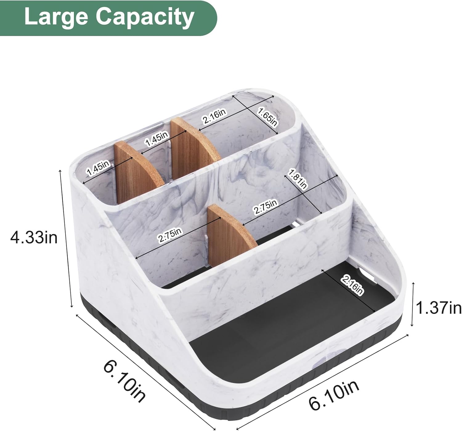 Bundle-2 Items: Bathrooms Countertop Organizer, Toothbrush and Toothpaste Holder, Marble