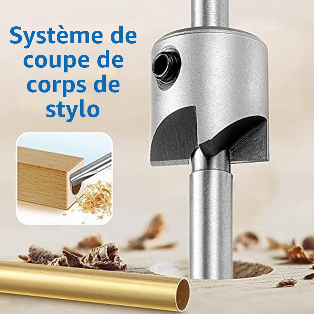 Kit de fabrication de stylos, tige de stylo et porte-stylo, kit de finition, mandrin en bois pour la fabrication de stylos, tour à bois, A