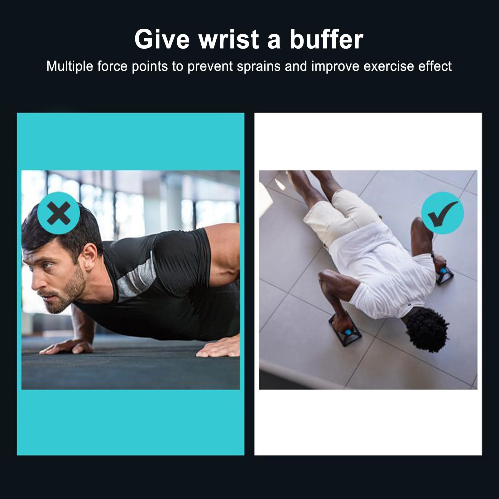 Barras de empuje: de entrenamiento de fuerza portátil resistente, cómodos soportes de ejercicio de agarre manual | ergonómica en forma de H en forma de H de fortale