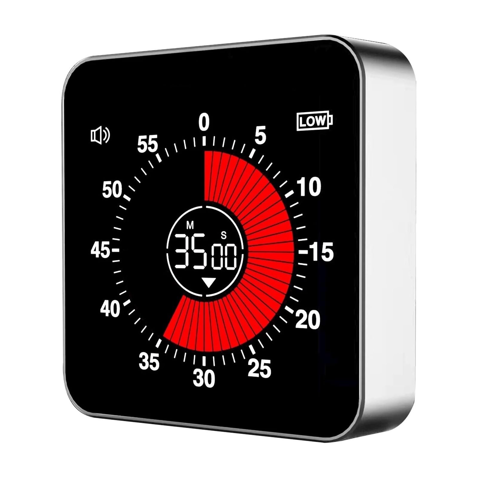 Temporizador Visual Digital Recargable De 60 Minutos Silencioso De Cuenta Atrás/Arriba con Pantalla A Color De 3,4 Pulgadas Parte Trasera Magnética Herramienta Gestión Tiempo