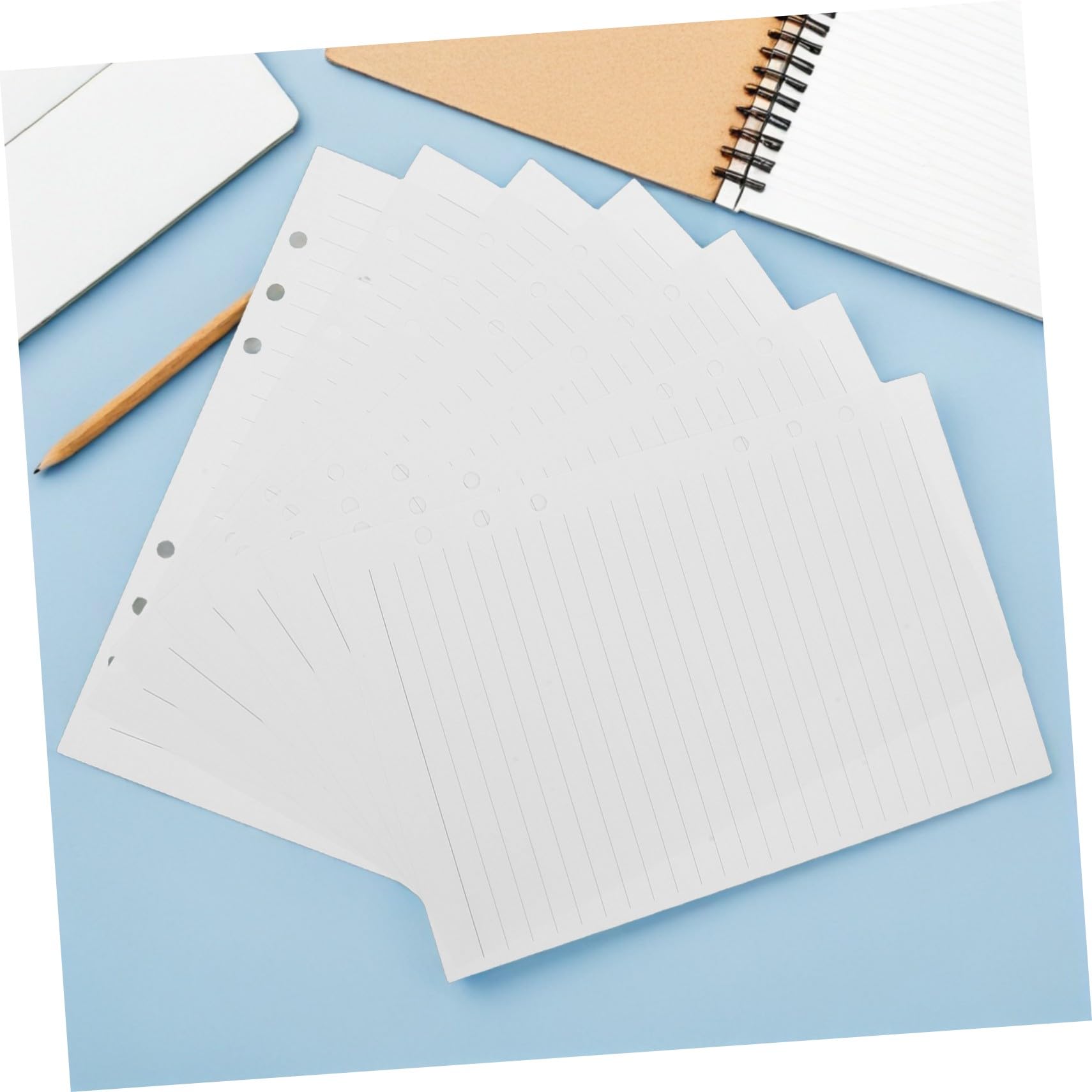 Recharges de Papier pour Agenda A5 225 Feuilles 6 Anneaux Blanc Présent