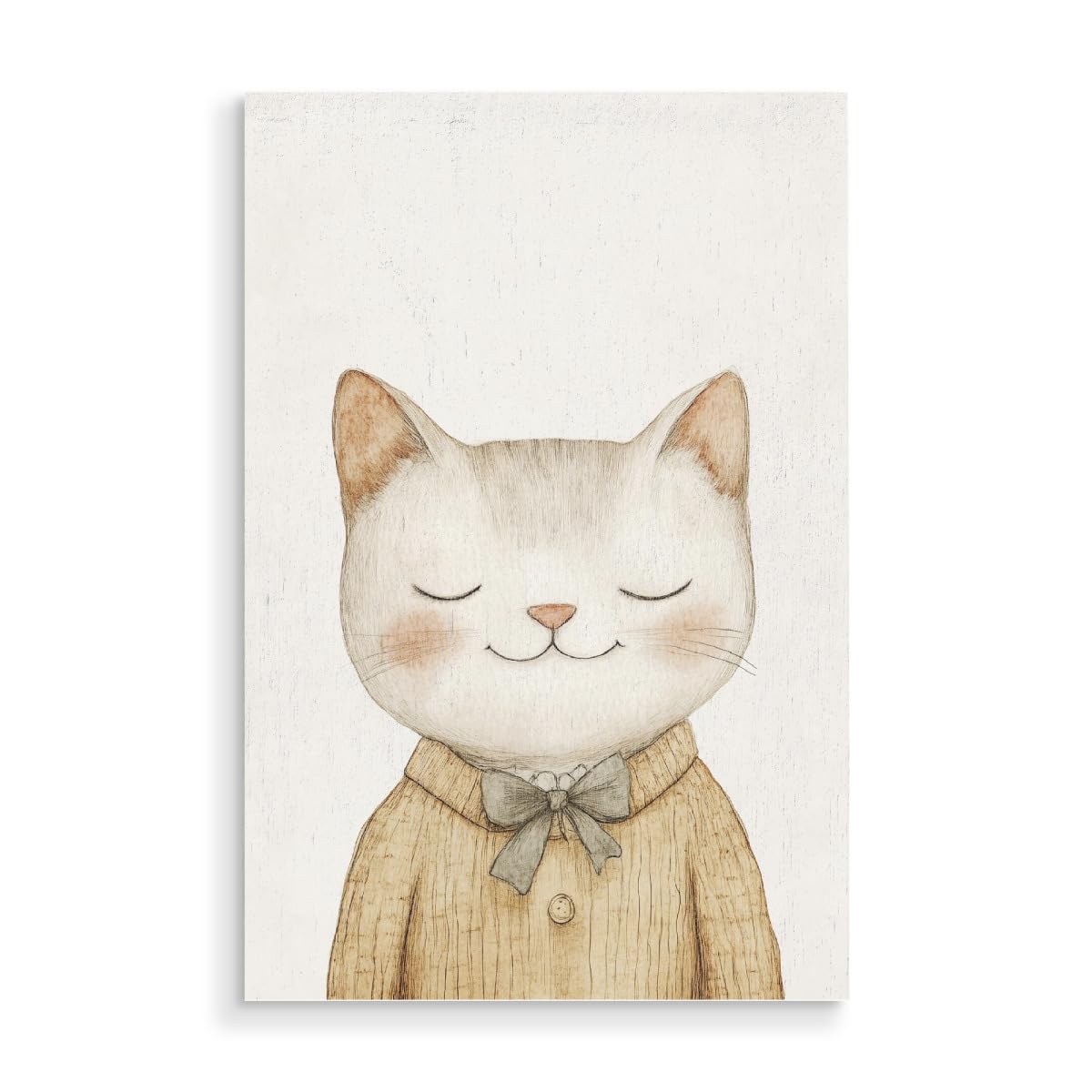 artboxONE Holzbild 45x30 cm Tiere Pastel Katzenliebe Felix von Künstler Carina