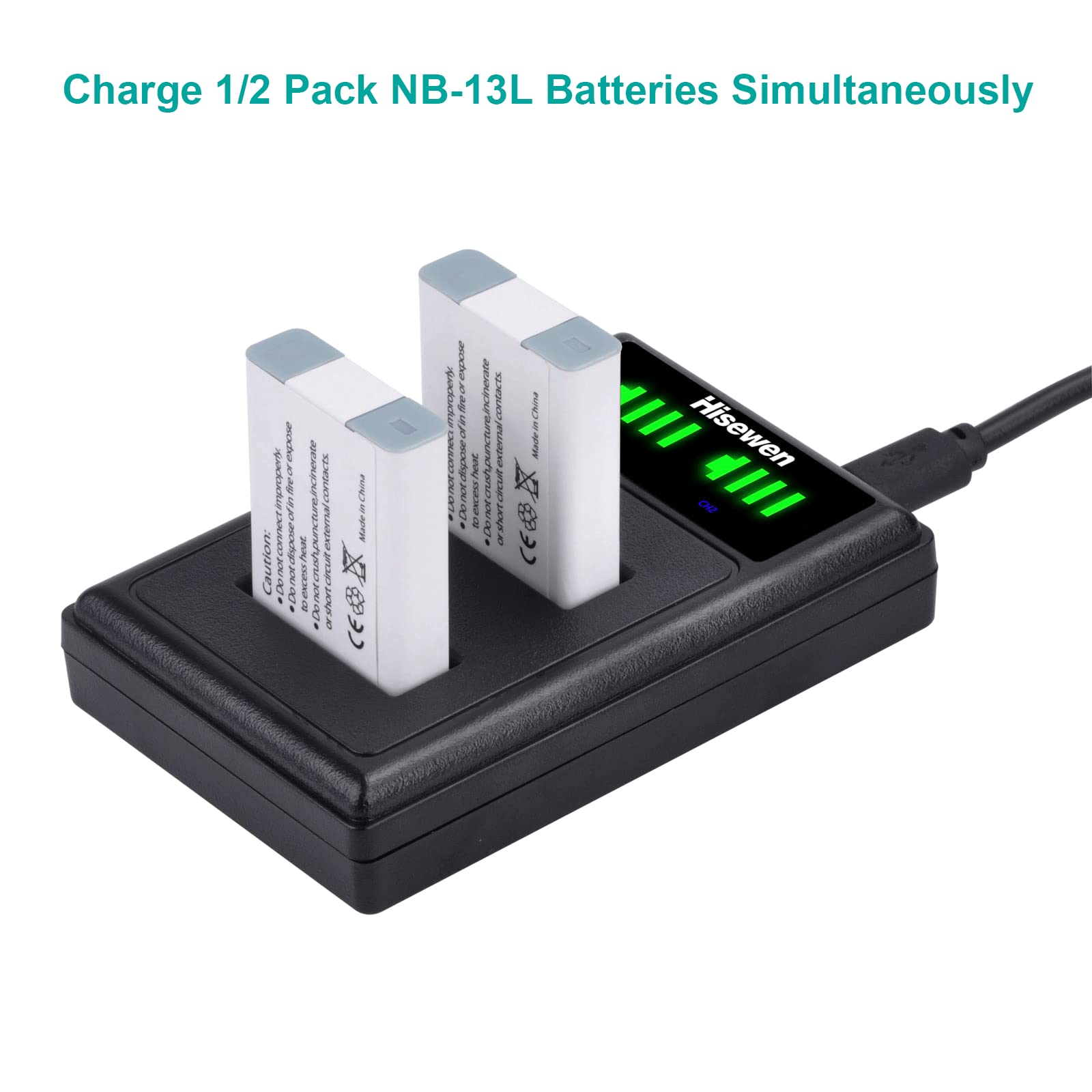 2× NB-13L Akku + Dual Ladegerät Für Canon SX730 HS G5X Mark II G7X G9X G1X SX740