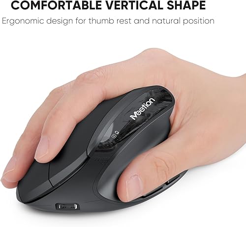 Miniatura 7 de MEETION Teclado y mouse inalámbricos ergonómicos, teclado Ergo con mouse vertical, teclado dividido con reposamuñecas acolchado, escritura natural,