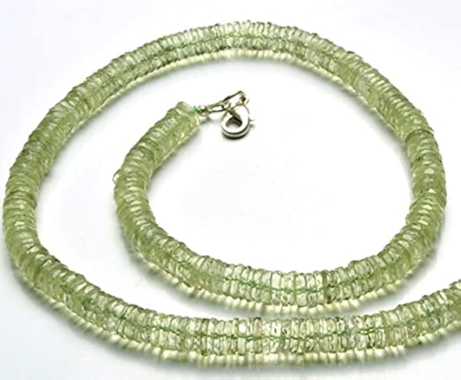 Prasiolite 7mm LKBEADS perles heishi facettées de qualité gemme supérieure en fil de 16 pouces