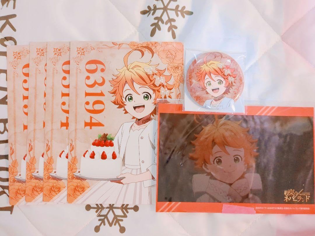 キャラクターグッズ 約束のネバーランド 缶バッジ ポストカード