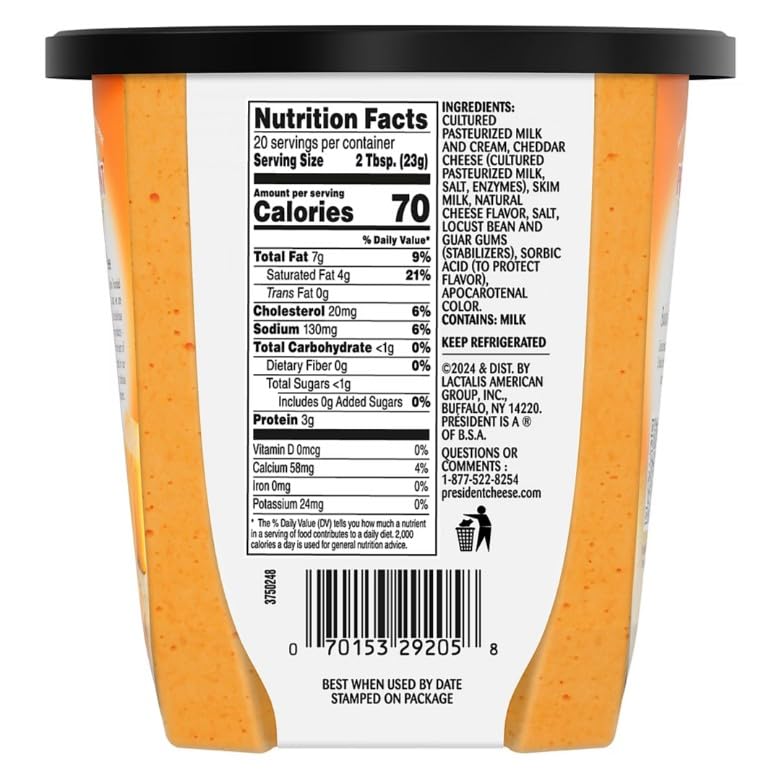 Pub Cheese by President Sharp Cheddar Spreadable Cheese and Dip, 16 oz.
