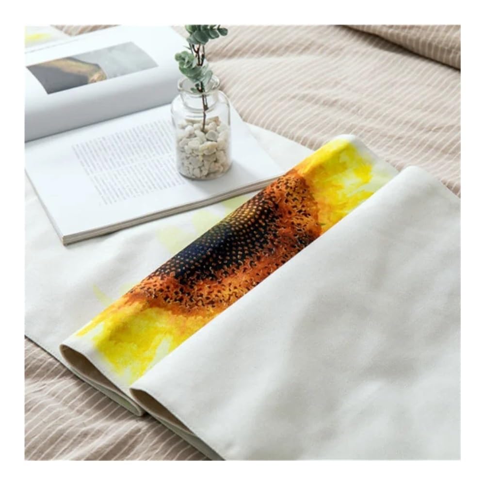 Bandera de cama impresa para hoteles de casa de familia pequeña, fresca, suave y cómoda, bufanda con borla colgante minimalista (blanco, 45 x 180 cm)