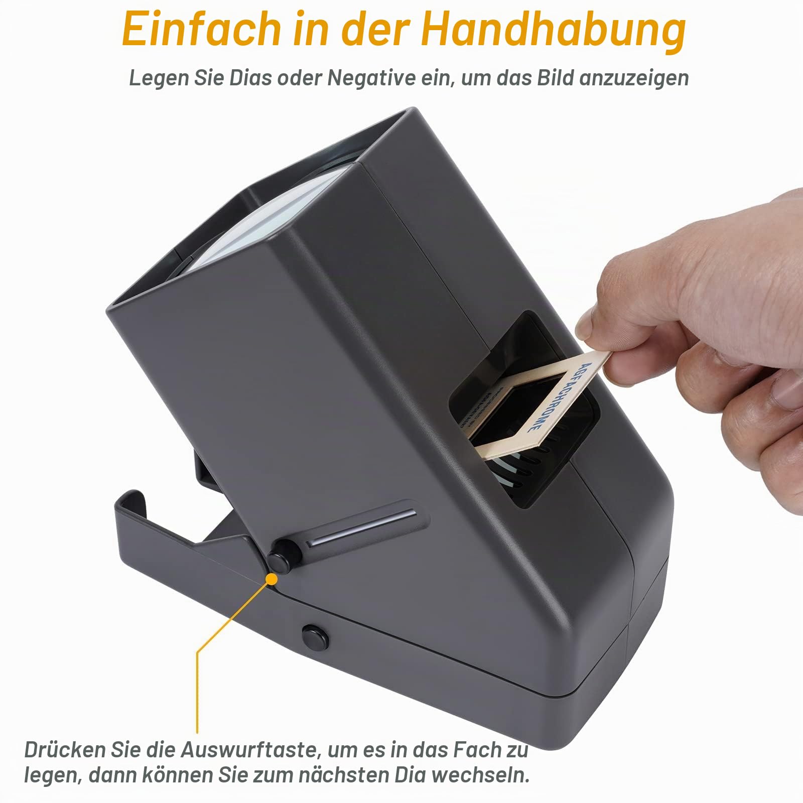 LED Diabetrachter für Alte Dias, 35mm Negativ und Diaprojektor Dia-Betrachter, mit 3-fache Vergrößernder und USB Stromkabel