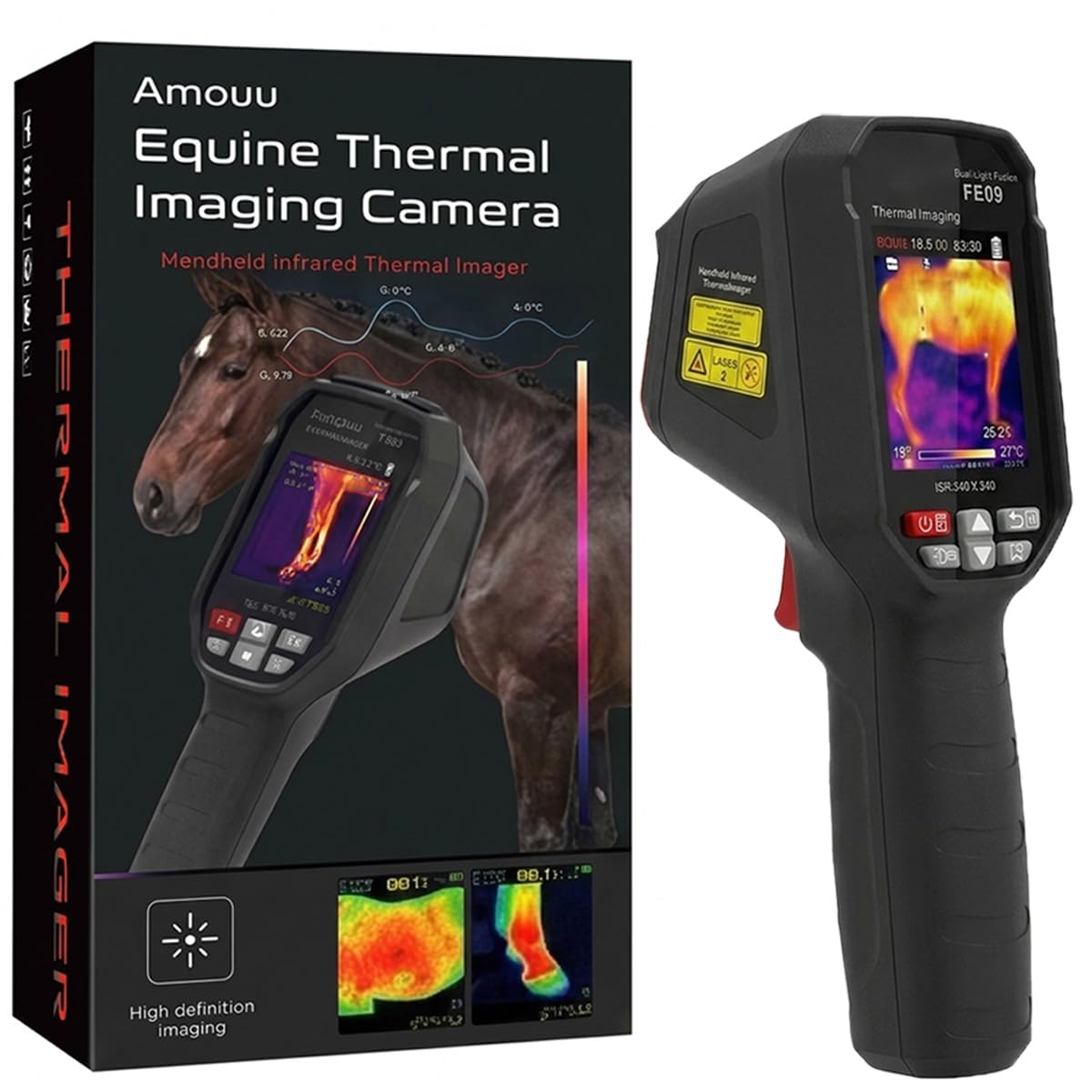 EquiThermis Cámara Termográfica para Caballos – Detecta Cambios de Calor e Inflamación en Caballos, Cámara Infrarroja Portátil para Cuidado Equino, Resolución Mejorada 240×240