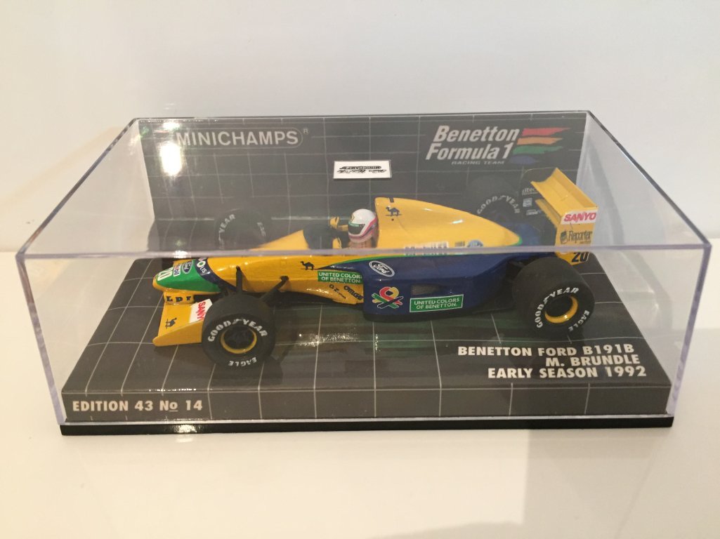 Amazon.com: Minichamps Benetton Ford B191B 92 M Brundle