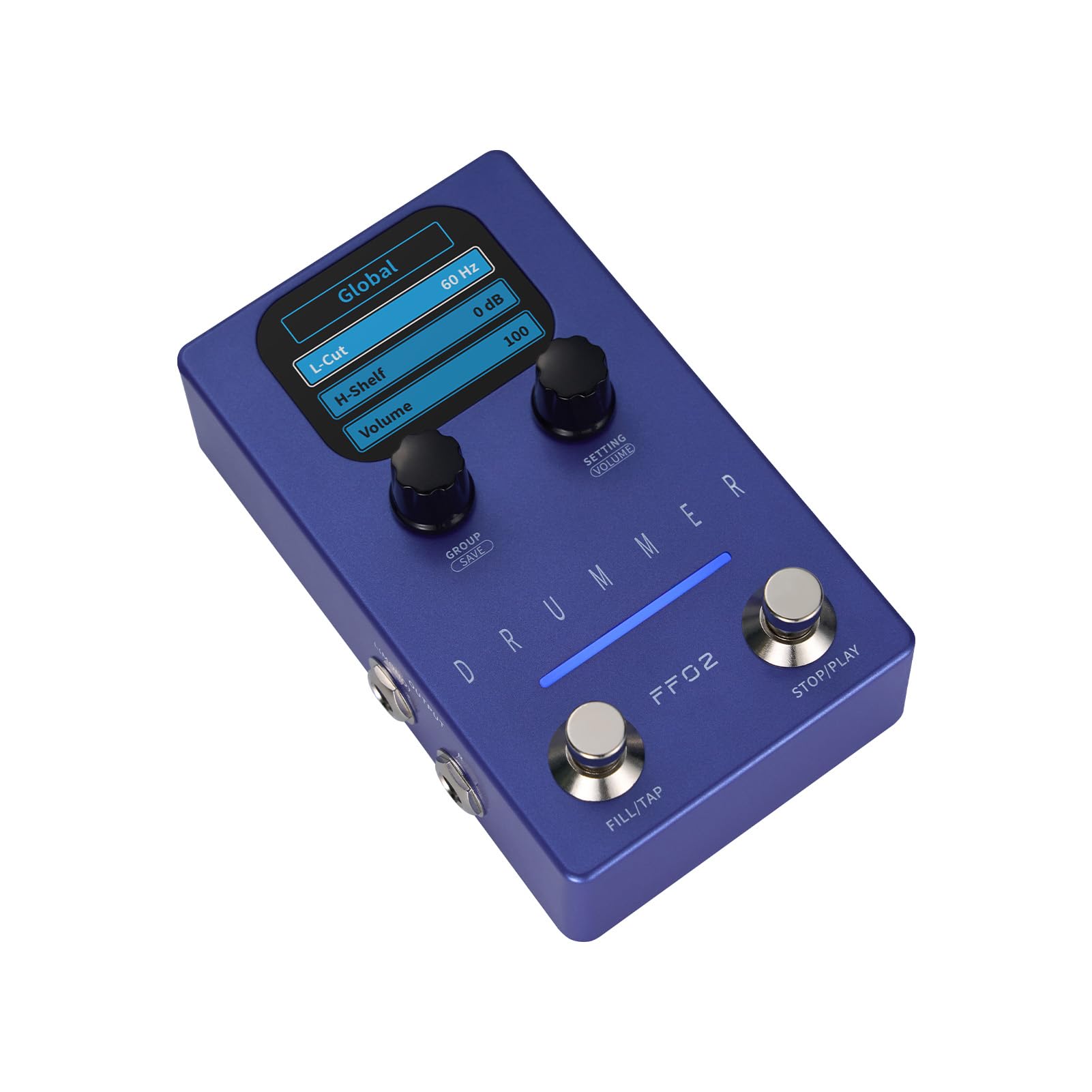 Drum Machine Gitarreneffektpedal, 121 Drum-Rhythmen, 11 Musikgenres, 66 Speicherplätze, mit Anpassbaren Rhythmen und Stereo-I/O, für Live-Auftritte Im Gitarren-Bass-Studio (EU-Stecker)