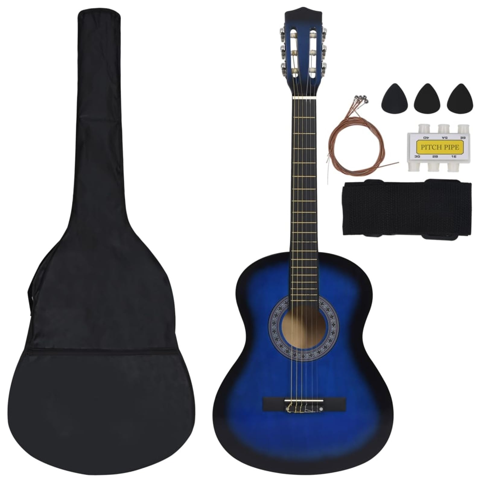 Set Chitarra Classica 8 pz per Principianti Blu 3/4 36",Arte e Svago,Hobby e Arti Creative,Strumenti Musicali,Strumenti a Corda,Chitarre-70117