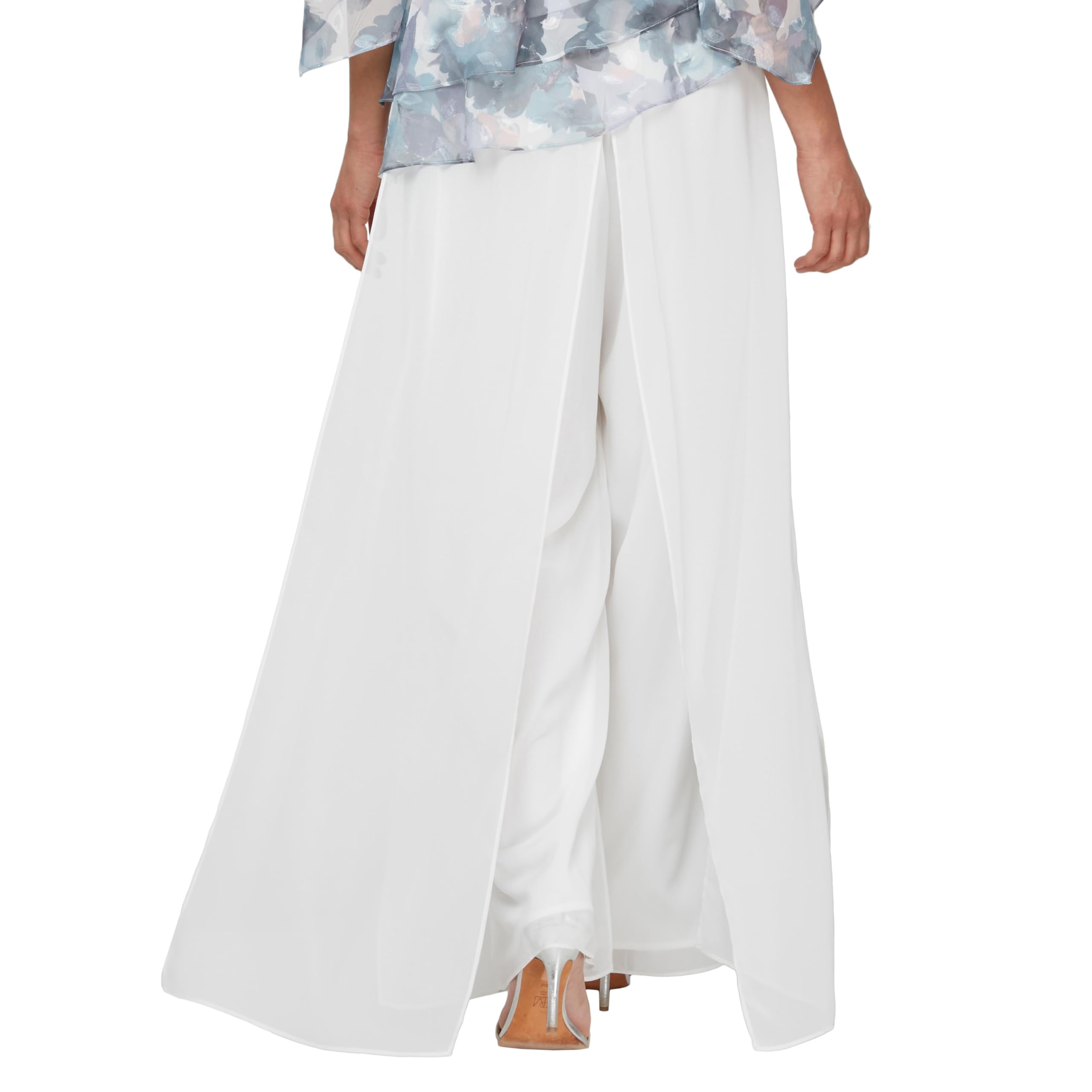 Alex Evenings - Wide Leg Chiffon Dress Pant for Mother of The Bride, Elegant Party Outfit (Petite And Regular Sizes), Pantaloni Eleganti Donna