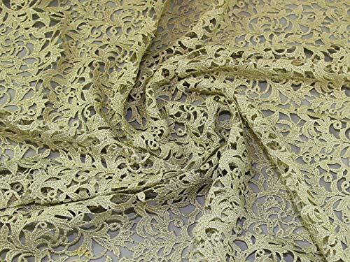 Minerva Crafts Guipure - Tela de encaje, color dorado metálico