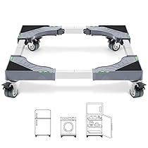 W B D WEIBIDA Carrello Lavatrice con 4 Ruote con Bloccaggio, Carico Pesante 200KG Base, Larghezza Regolabile 40-62cm Mobile anche per Asciugatrice e frigorifero