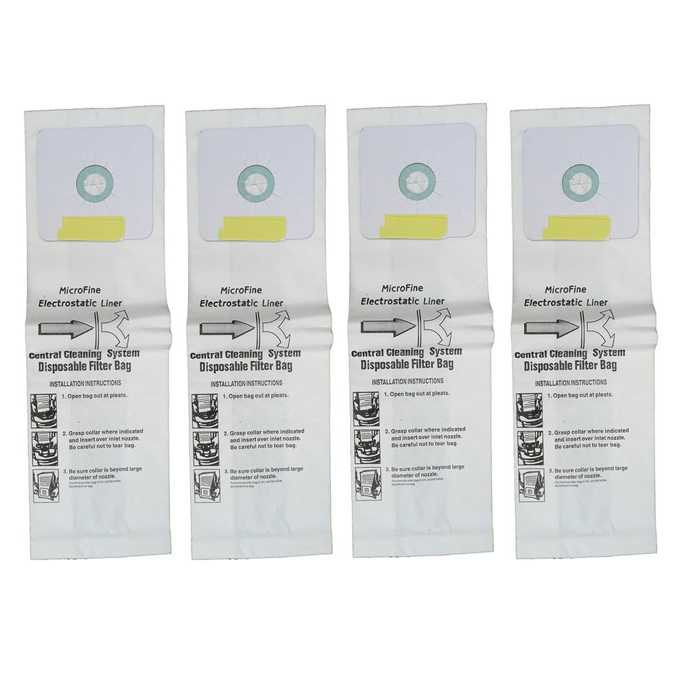 GULUANT 4 Pack Replacement DVC HEPA Central Vacuum Bag for Nutone CV350 CV352 CV352W CV353 CV450 CV653 CV750 for Beam for Electrolux 167 3067 BU165 V165 Models