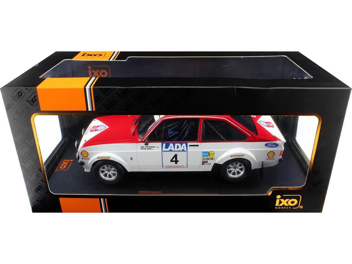 Miniature Ford Escort 1/18 IXO MkII RS1800 Rouge/Décorer 1977 - Voiture