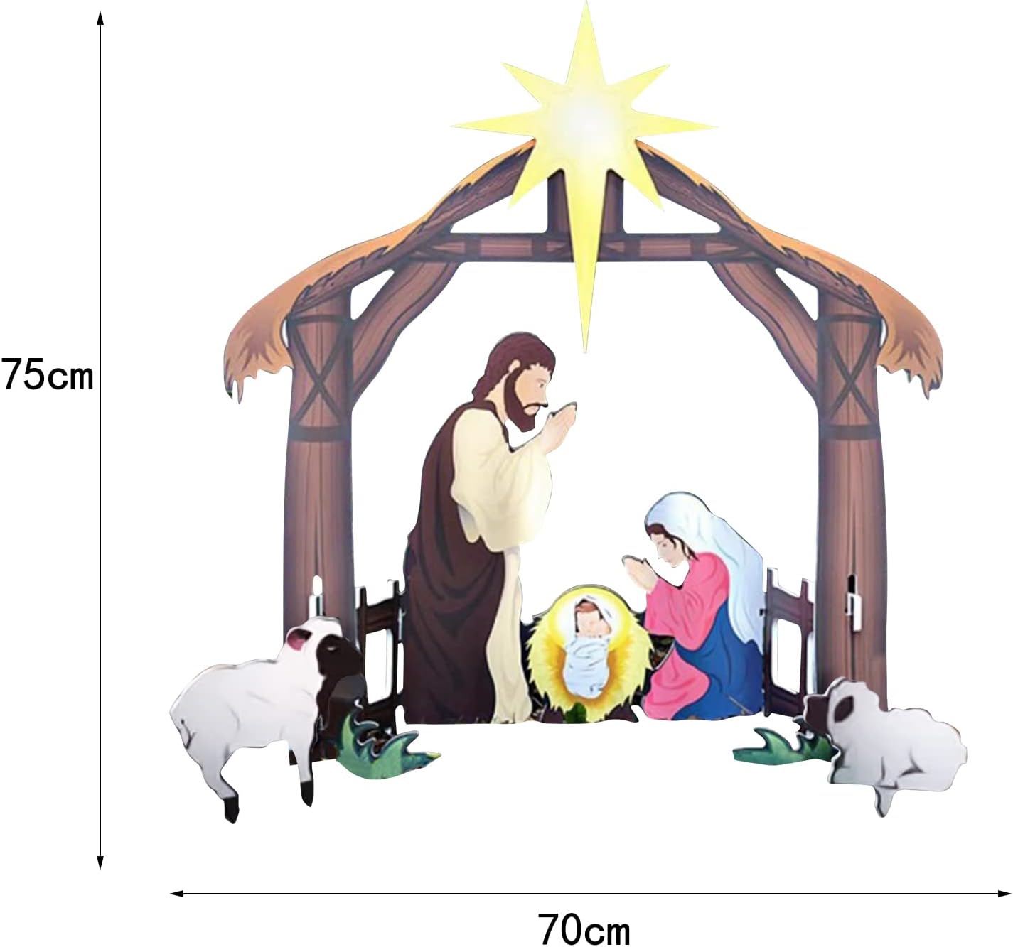 Ornaments， Decorations, Indoor Decoration, Home decoration Christmas Nativity Scene Stake, Outdoor Nativity Scene Sign, Waterproof Christmas Jesus Silhouette Logo for Outdoor Decor, Holiday Yard Sign