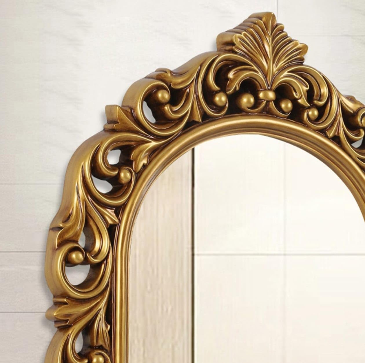 Antique Gold Wooden Mirror Frame - Handmade Wall Decor -3