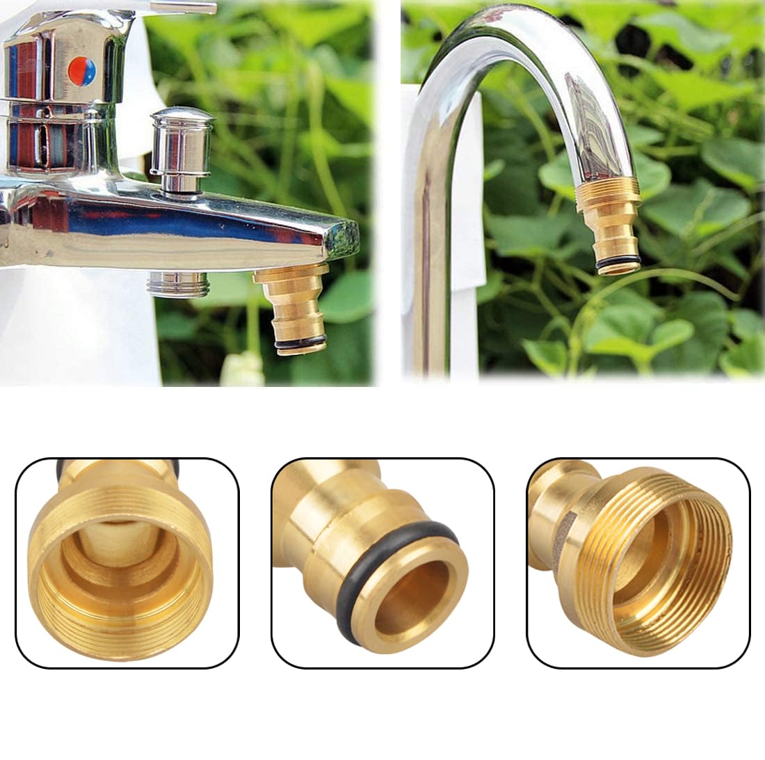 Acople Rápido Manguera Fregadero Exterior 4 Piezas Adaptador Para Grifo De  Latón - Conexión Rápida Para Manguera 22/24 Mm - Universal Para Grifos  Exteriores E Interiores - Incluye Anillos Y Cinta De Sellar Adaptador  Manguera Grifo, image size:1100x1092