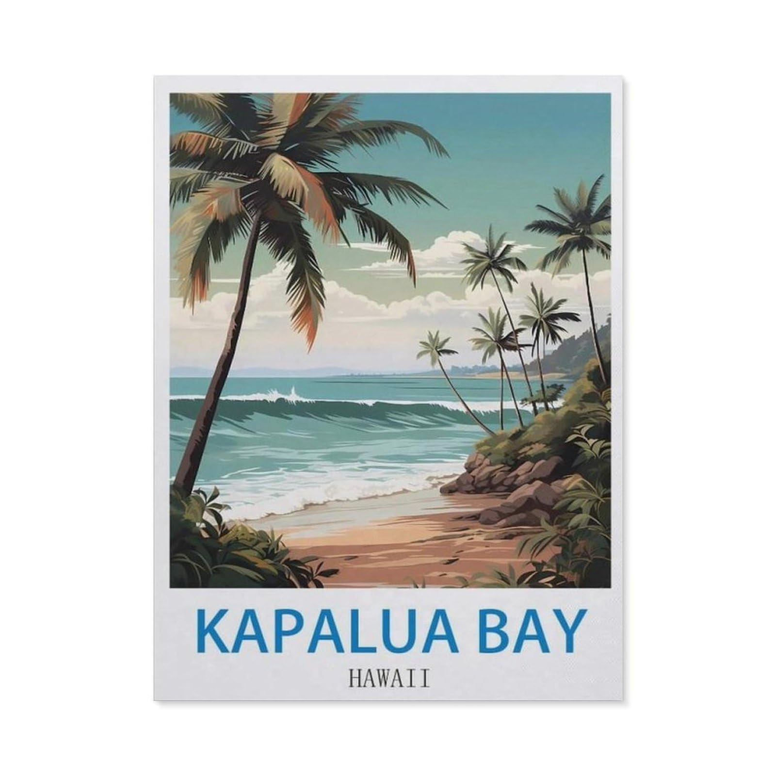 BEAYODKP Kapalua Bay Hawaii，Diamond Art Kits for Adults and Kids, Full Drill Round Rhinestone Paint with Diamonds（40 x 50 cm/15.74 x 19.68 inches）-CK75