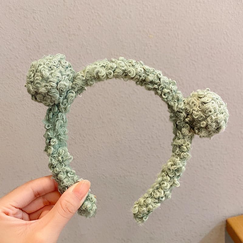 RedFlameDS 4 Pcs Headbands with Bear Ears Cute Makeup Hairbands,Skincare Headband Makeup Headband (pinkgreenyellow rown) - Image 4