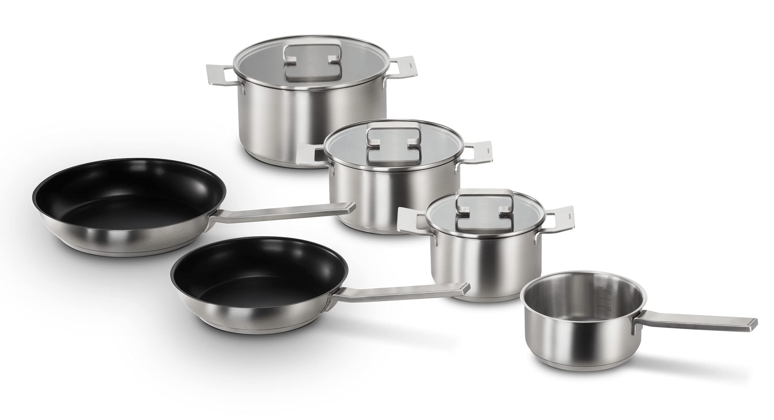 Siemens Kochgeschirr-Set 6-teilig HZ9SE060 | Induktionsgeeignet, Gaskochfelder, Topf 22 (unten) / 24 cm (oben), 5 l Fassungsvermögen, 2 l Fassungsvermögen