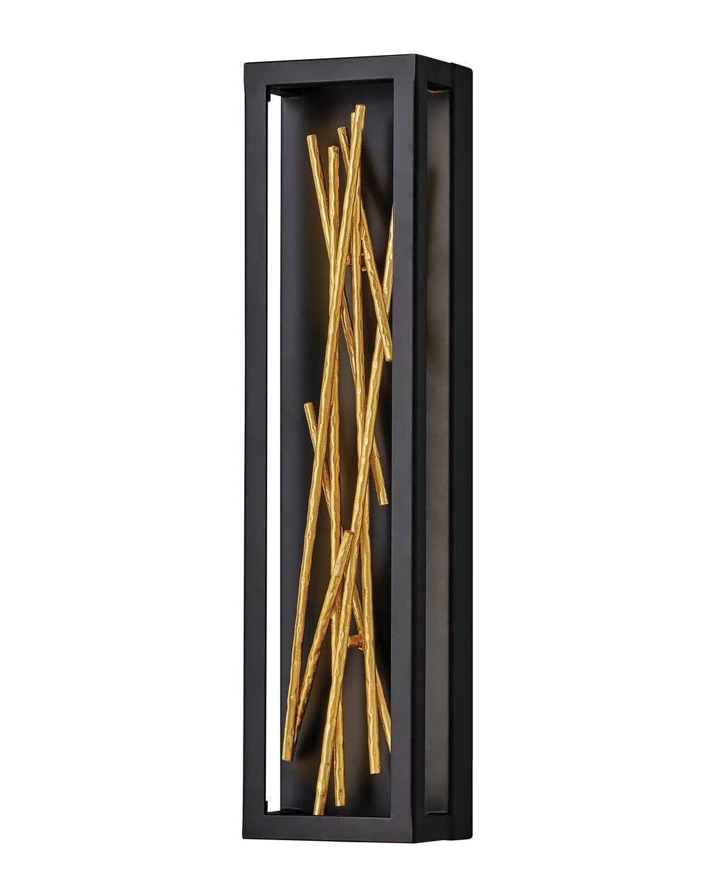 Fredrick Ramond Styx Collection 30W Integrated LED Wall Sconce, Black w/Gilded Gold Accents