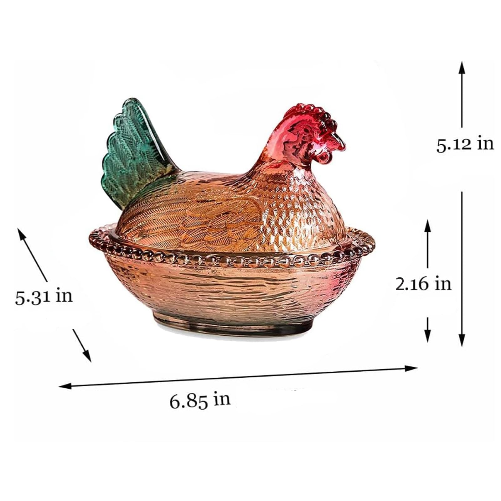 Amazon.com: ccsxqy Vintage Glass Hen on Nest Dish with Lid - Large