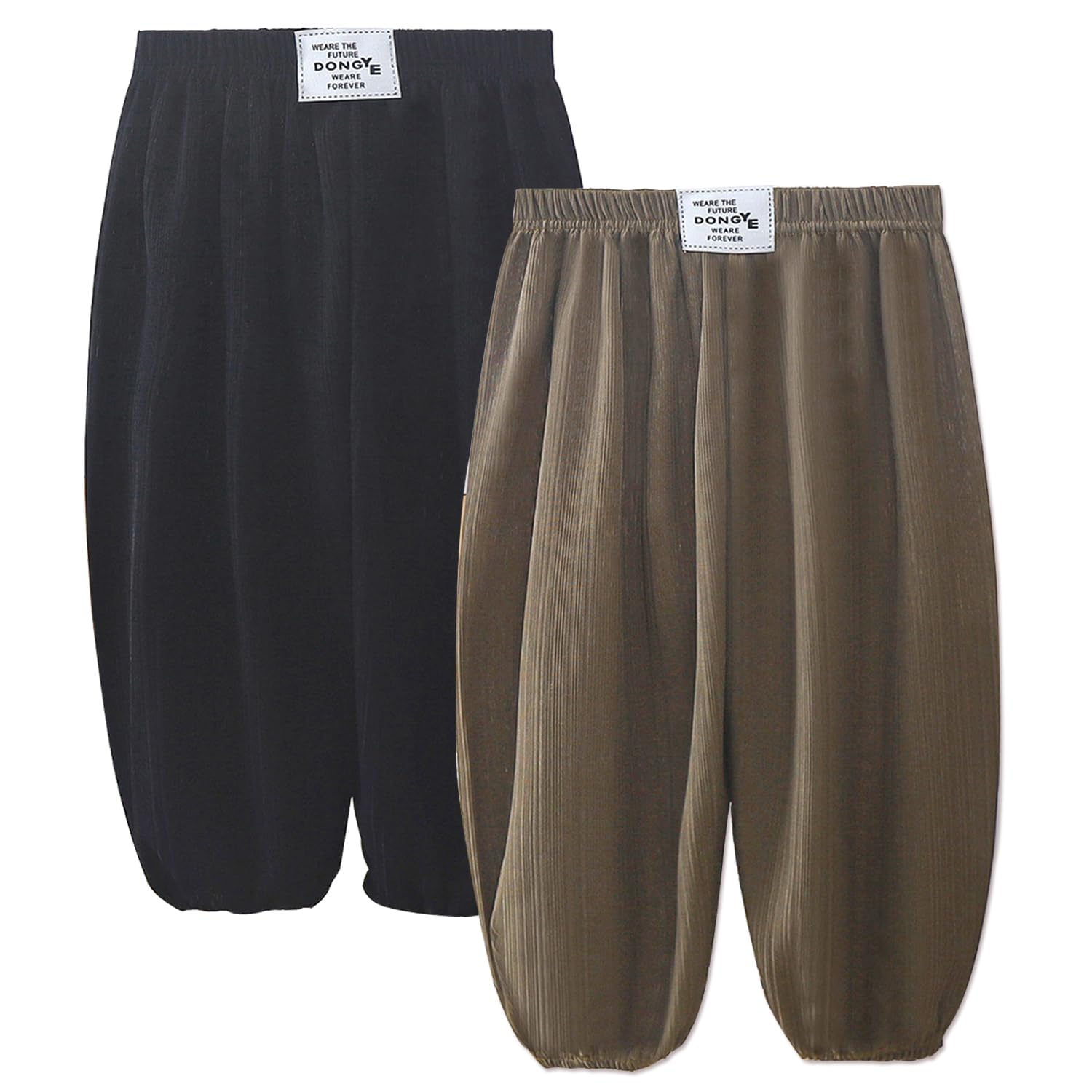 YUANQIAN Pantalones de seda de hielo transpirables de secado rápido para niños, repelentes de mosquitos, pantalones unisex de ajuste relajado, cintura elástica, puños ajustables