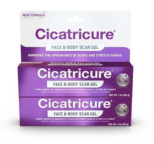 CICATRICURE Gel para cicatrices faciales y corporales, reduce la apariencia de cicatrices viejas y nuevas, estrías, cirugía, lesiones, quemaduras y
