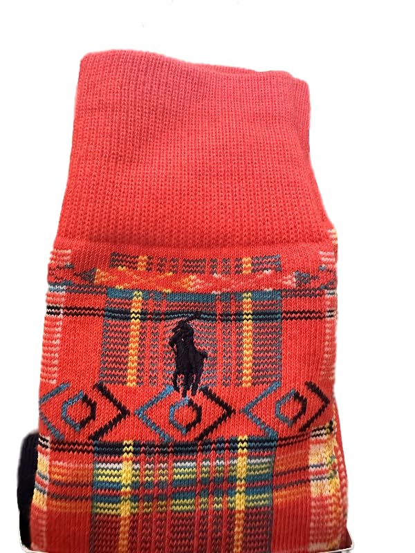 POLO RALPH LAUREN Mens 2 Pack Dress Socks, Navy/Red, Sock Size 10-132